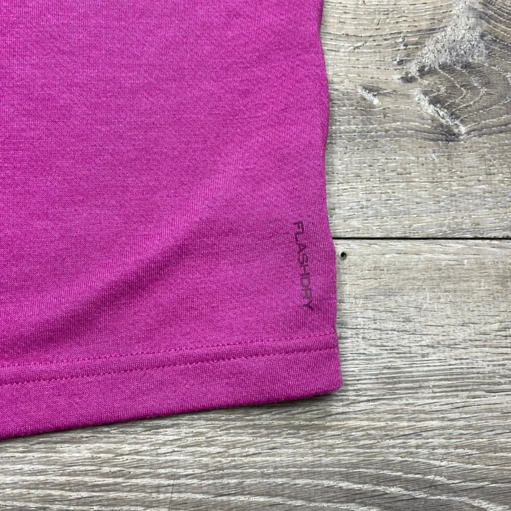 The North Face Polo Shirt Mens Medium Purple FlashDry Short Sleeve Hiking Casual